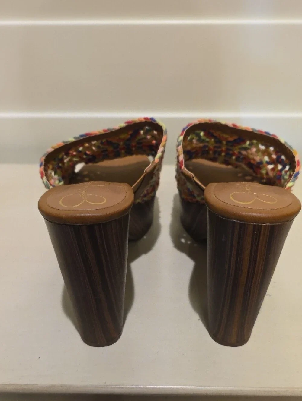 Jessica Simpson Multicolor Woven Platform Slide Sandals